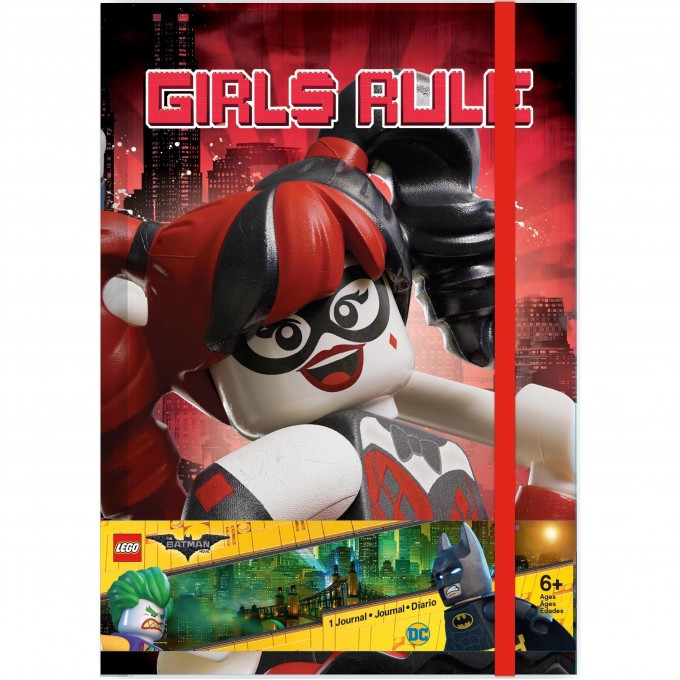 Книга для записей с резинкой LEGO BATMAN MOVIE «БЭТГЁРЛ, ХАРЛИ КВИНН», 96 листов в линейку Batman Movie 51731L 331504
