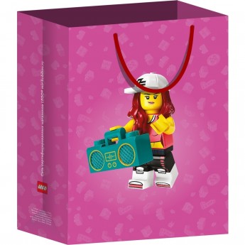 Пакет подарочный LEGO «ДЕВОЧКА С МАГНИТОФОНОМ» 30*40, розовый (средний) BagM_boombox_girl Пакет подарочный LEGO «ДЕВОЧКА С МАГНИТОФОНОМ» 30*40, розовый (средний) BagM_boombox_girl